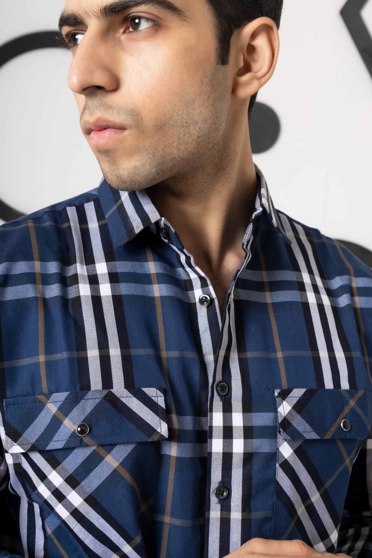 Saphire Blue Check Shirt