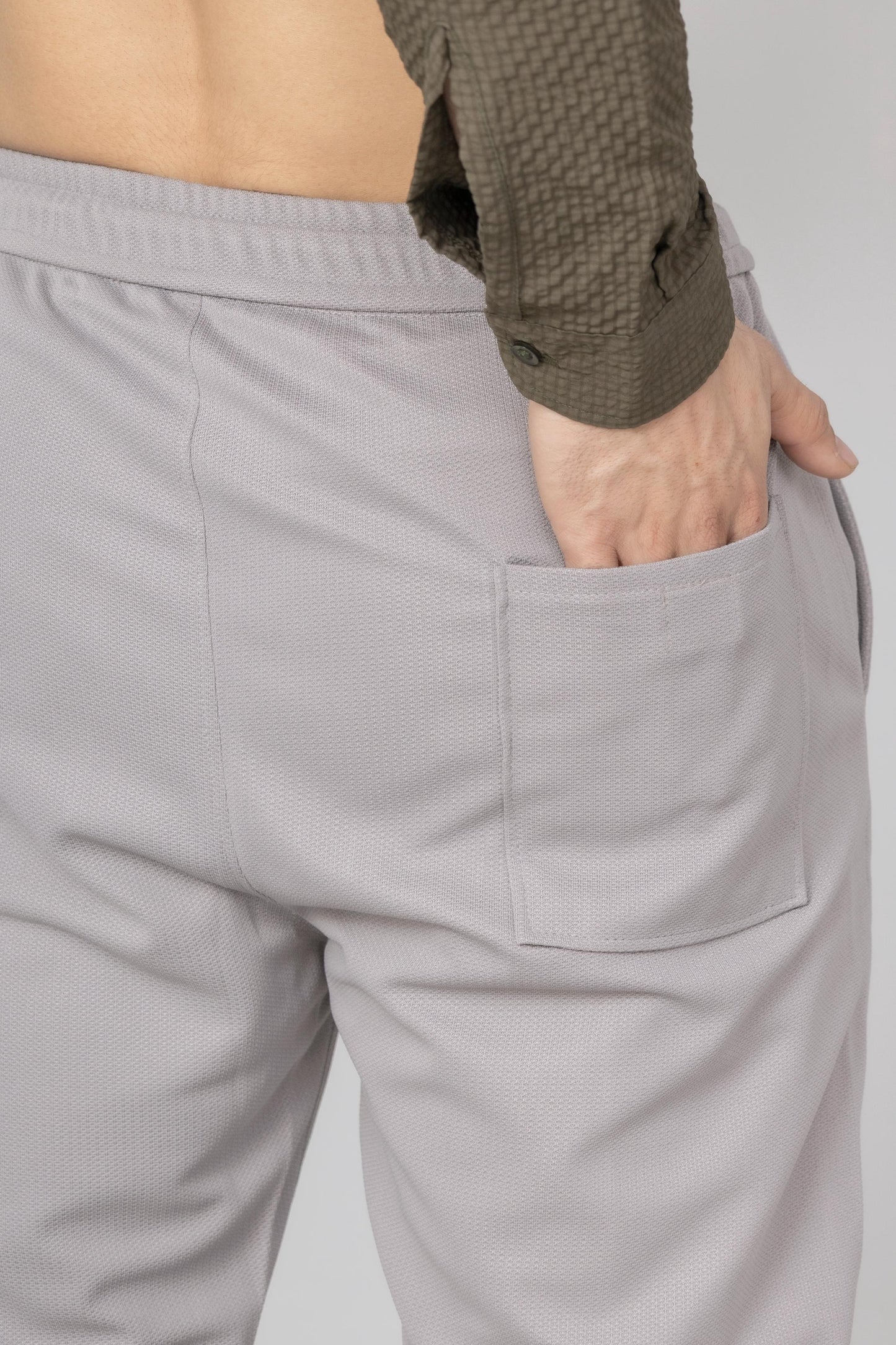 Light Grey Front Plated Trouser