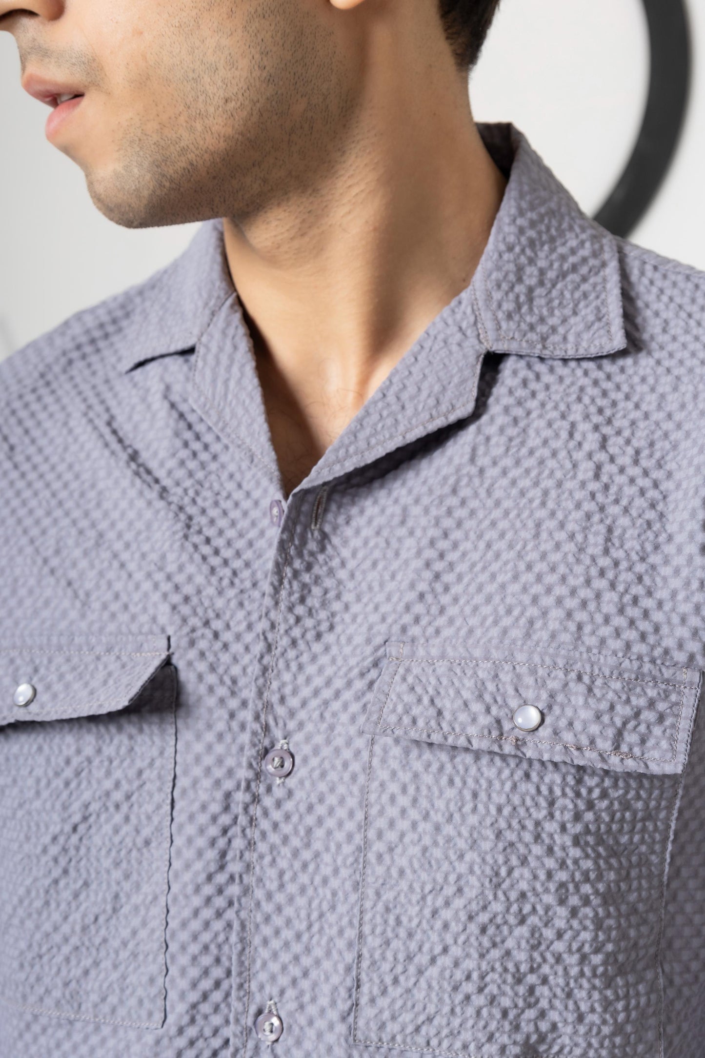 Agate Grey bubble Casual Shirt