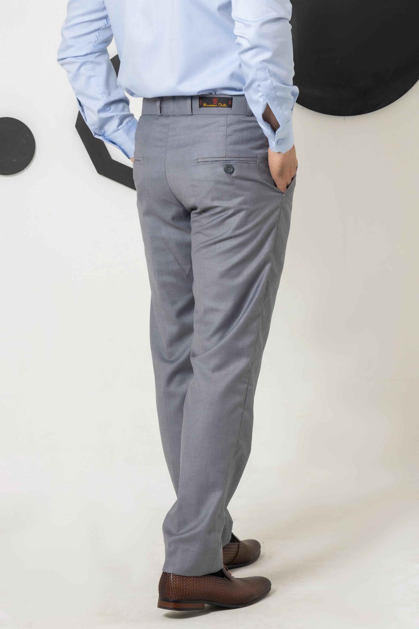 Chrome Silver Grey Formal Pant