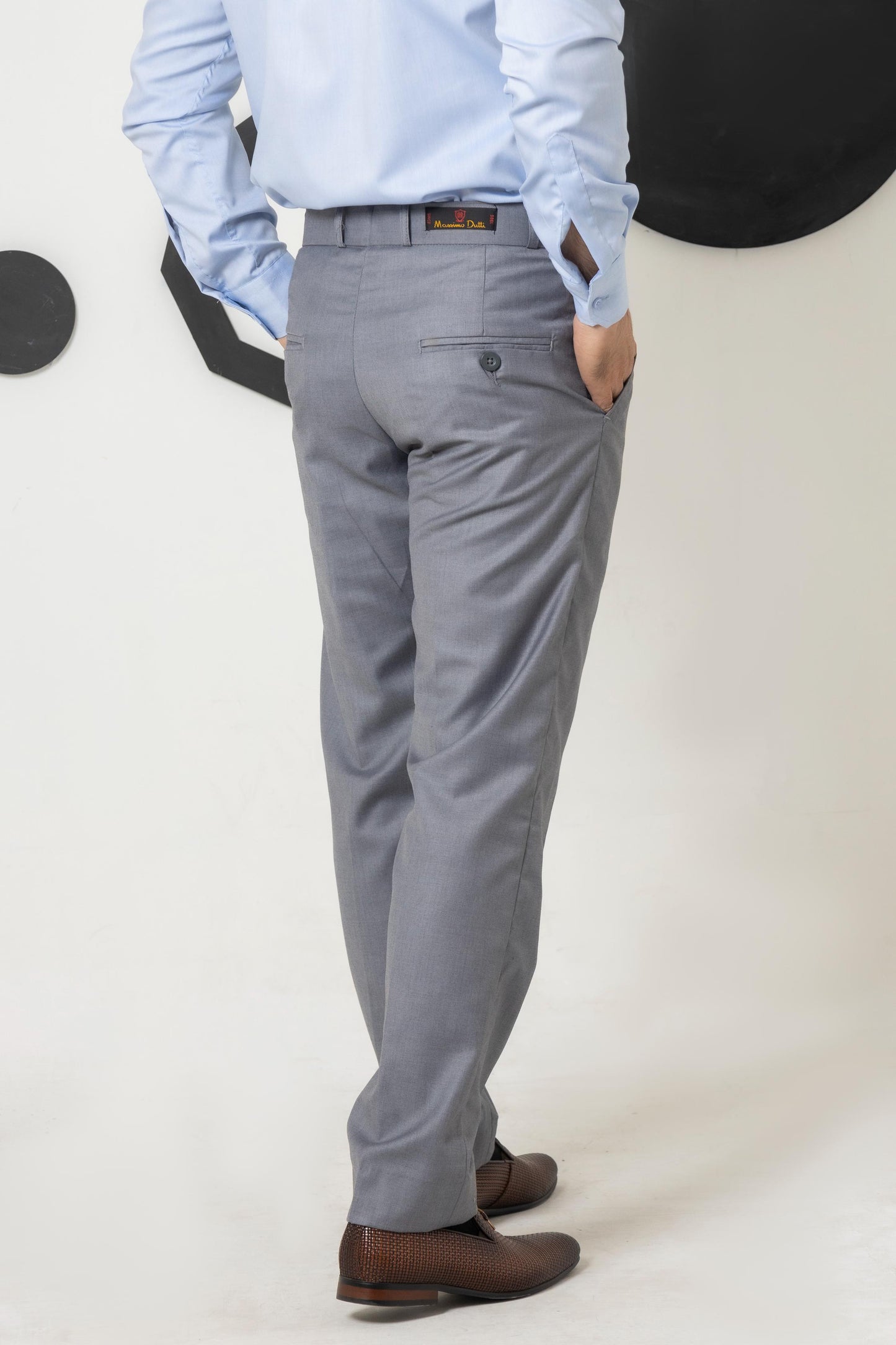 Chrome Silver Grey Formal Pant