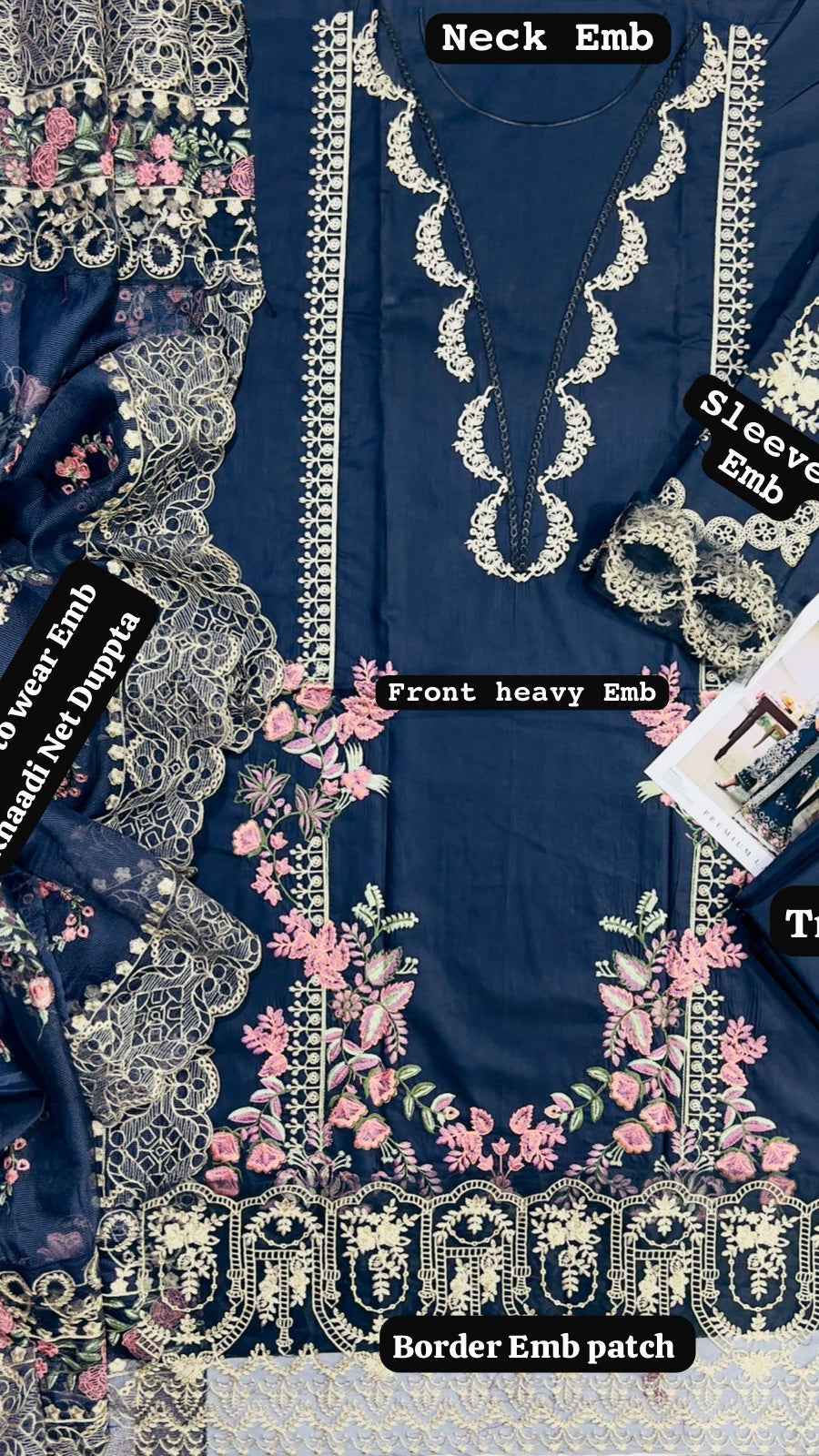 KAHF Summer Collection 2026 Premium Embroidered Lawn 3PC Suit with Ready-to-Wear Khadi Net Dupatta