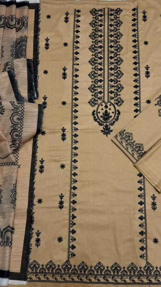 Aneela’s 555 Airjet Lawn Embroidered 3PC Suit with Voil Lawn Printed Dupatta – Unstitched Summer Collection