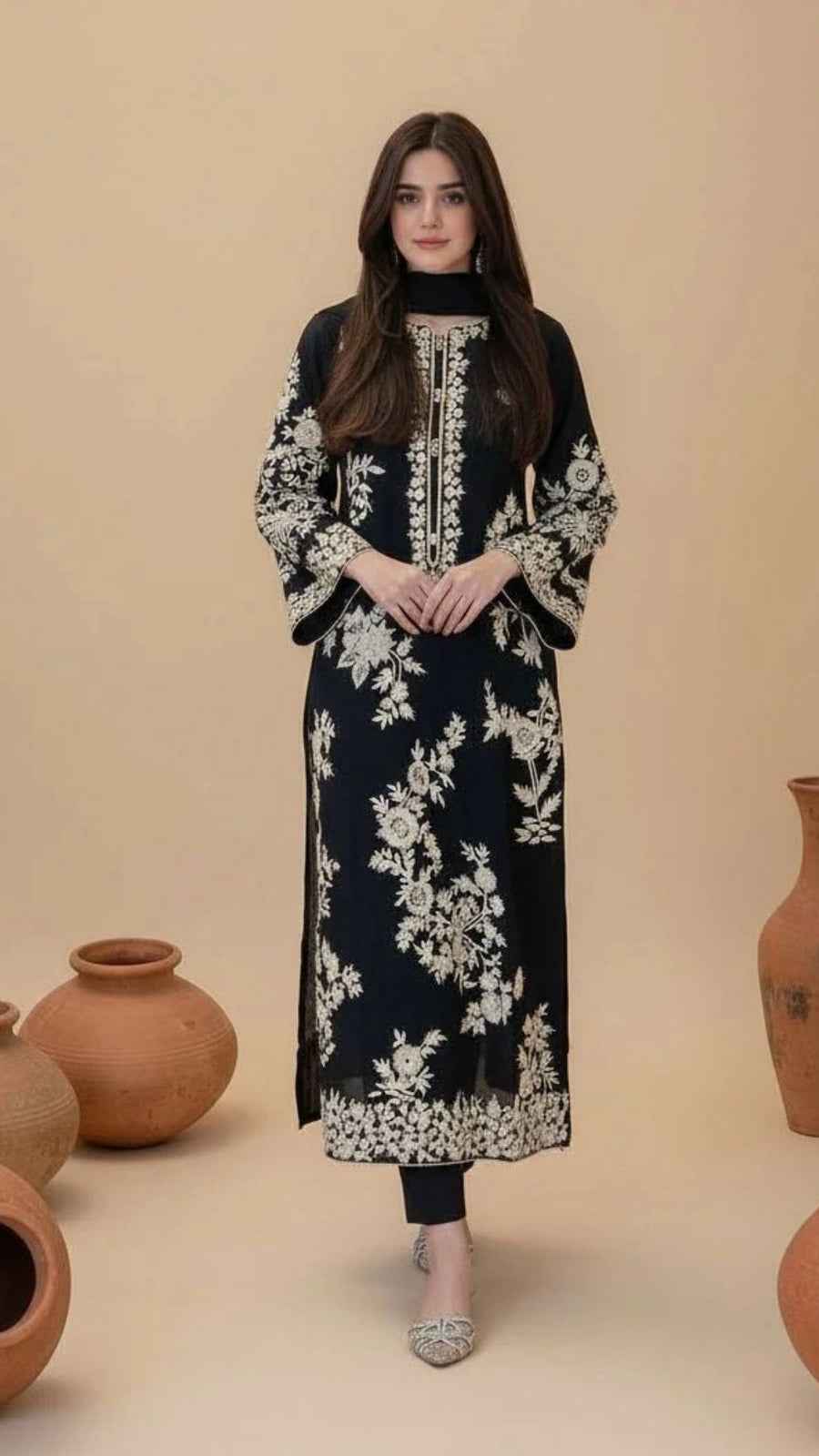 Mirana Code 33 Embroidered Lawn Airjet 3PC Suit with Bamber Lace Dupatta – Unstitched