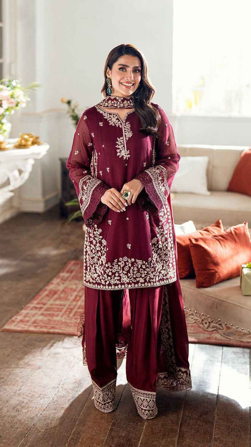 Azure 498 Airjet Lawn Embroidered 3PC Suit with Bamber Embroidered Dupatta – Unstitched Summer Collection #JN