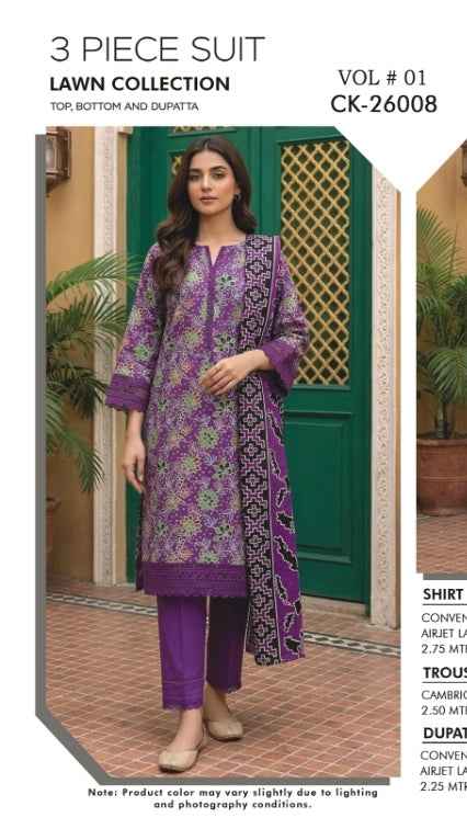 MDL Monocrom Original Digital Printed Lawn 3PC Suit with Airjet Dupatta – Unstitched Summer Collection 2026 #AR