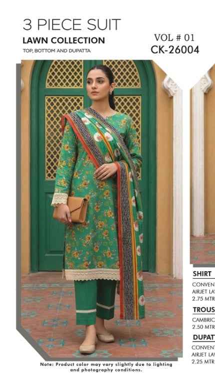 MDL Monocrom Original Digital Printed Lawn 3PC Suit with Airjet Dupatta – Unstitched Summer Collection 2026 #AR