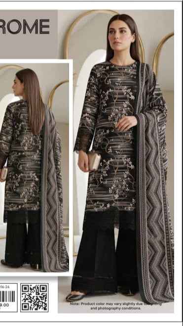 Monocrom MDL Original Digital Printed Lawn 3PC Suit with Airjet Dupatta – Unstitched Summer Collection #M