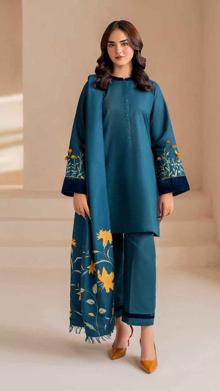 URGE Pure Airjet Lawn Embroidered 3PC Suit with Digital Printed Lawn Dupatta – Unstitched Summer Collection 2026 #AL