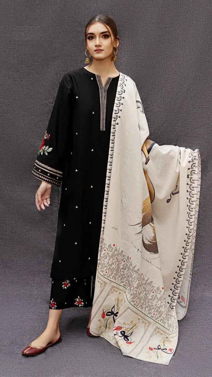 URGE Pure Airjet Lawn Embroidered 3PC Suit with Digital Printed Lawn Dupatta – Unstitched Summer Collection 2026 #AL