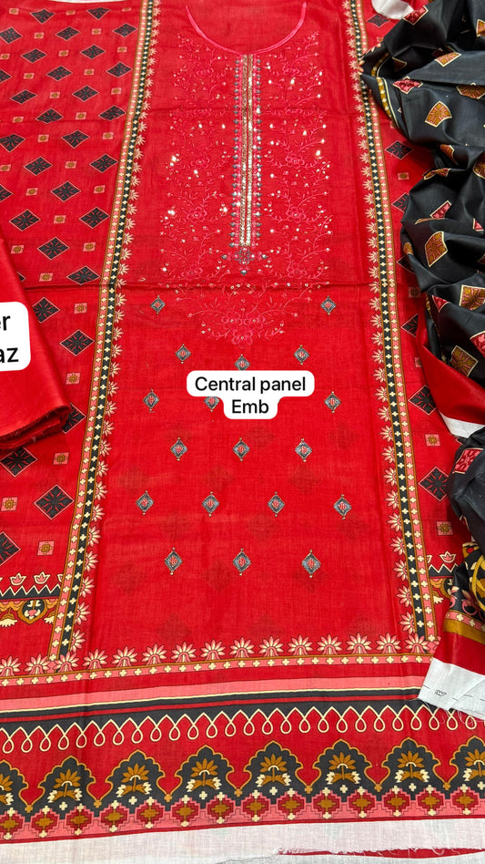 Summer lawn collection embroidered suit Pakistan