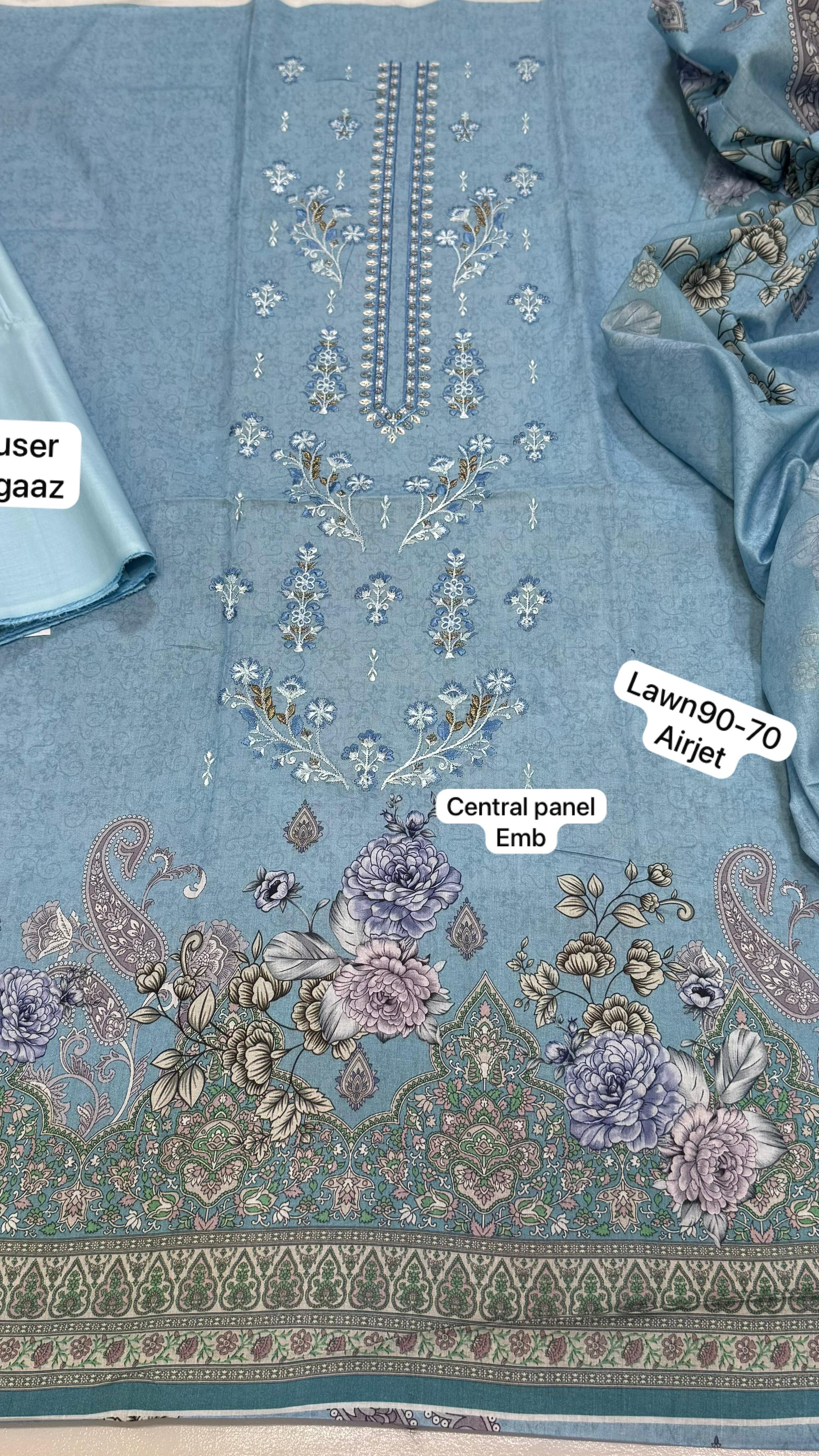 Summer lawn collection embroidered suit Pakistan