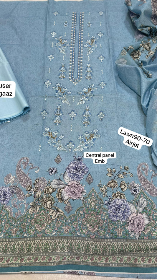 Summer lawn collection embroidered suit Pakistan