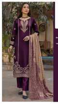 JN D1511 embroidered lawn suit with printed dupatta