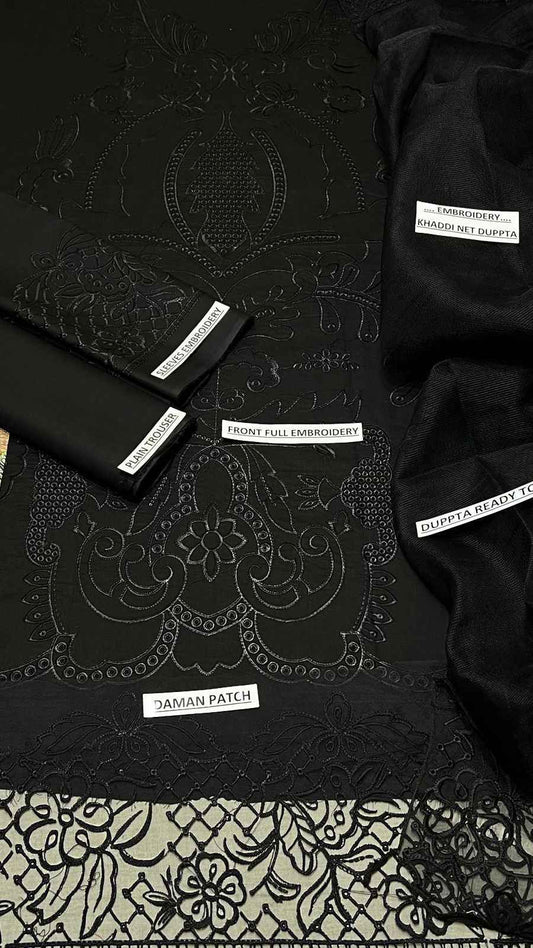LAAM D#5129 Premium Embroidered Lawn Suit with Ready to Wear Khadi Net Dupatta – Unstitched