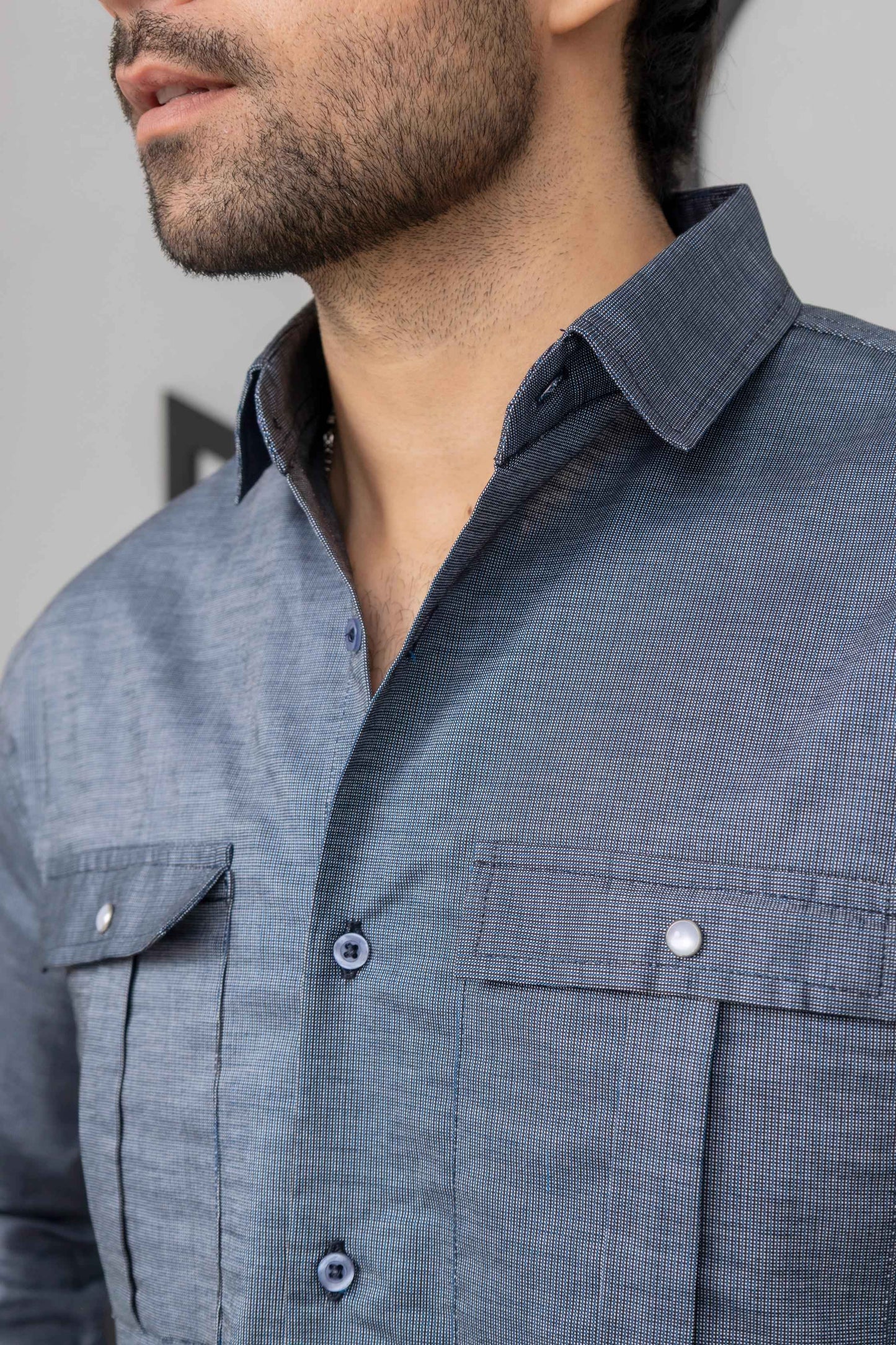 bluesh Grey Casual Shirt
