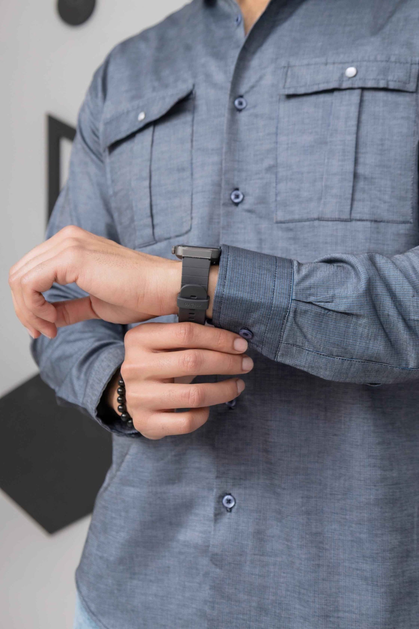 bluesh Grey Casual Shirt