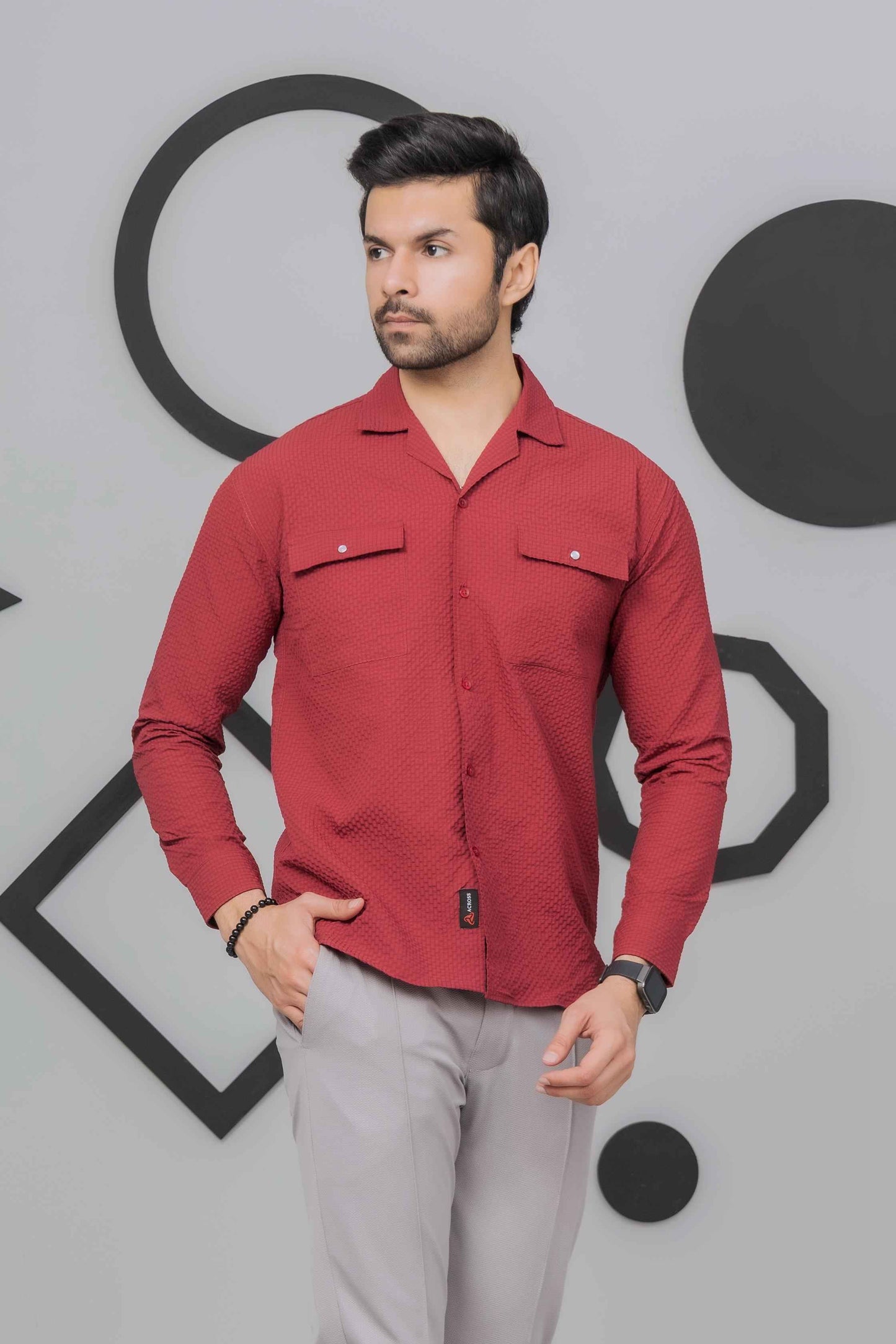 Bright Maroon Bubble Shirt