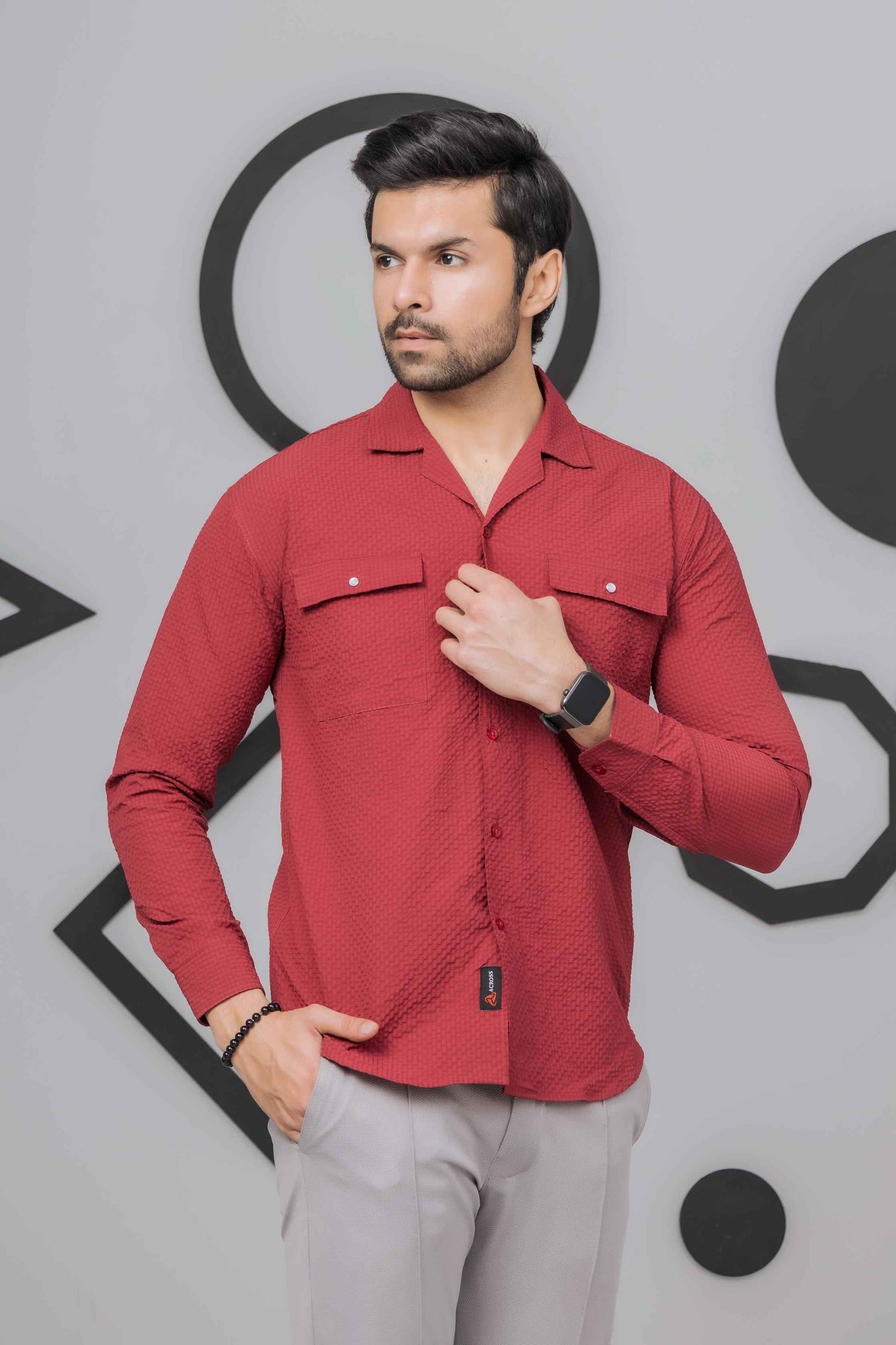 Bright Maroon Bubble Shirt