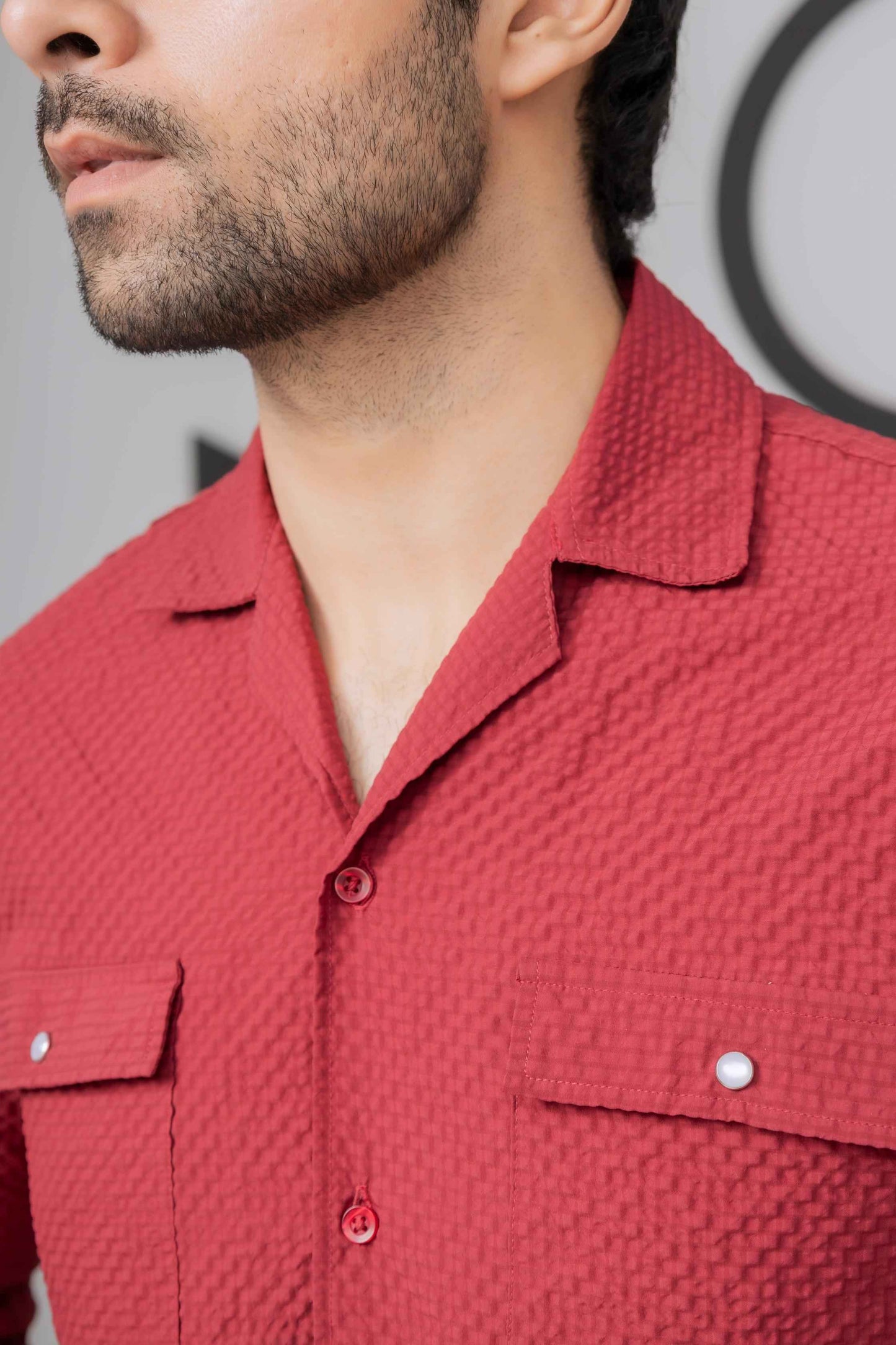 Bright Maroon Bubble Shirt