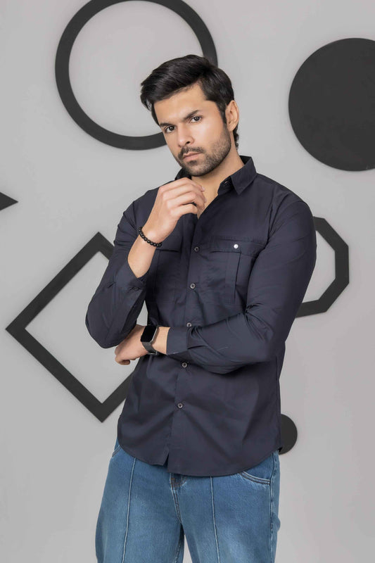Black cotton Casual Shirt