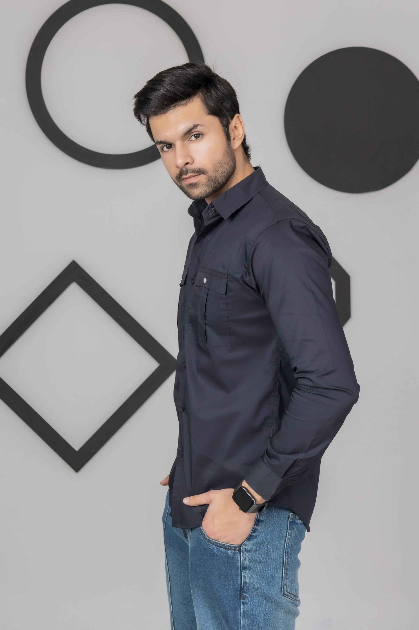 Black cotton Casual Shirt