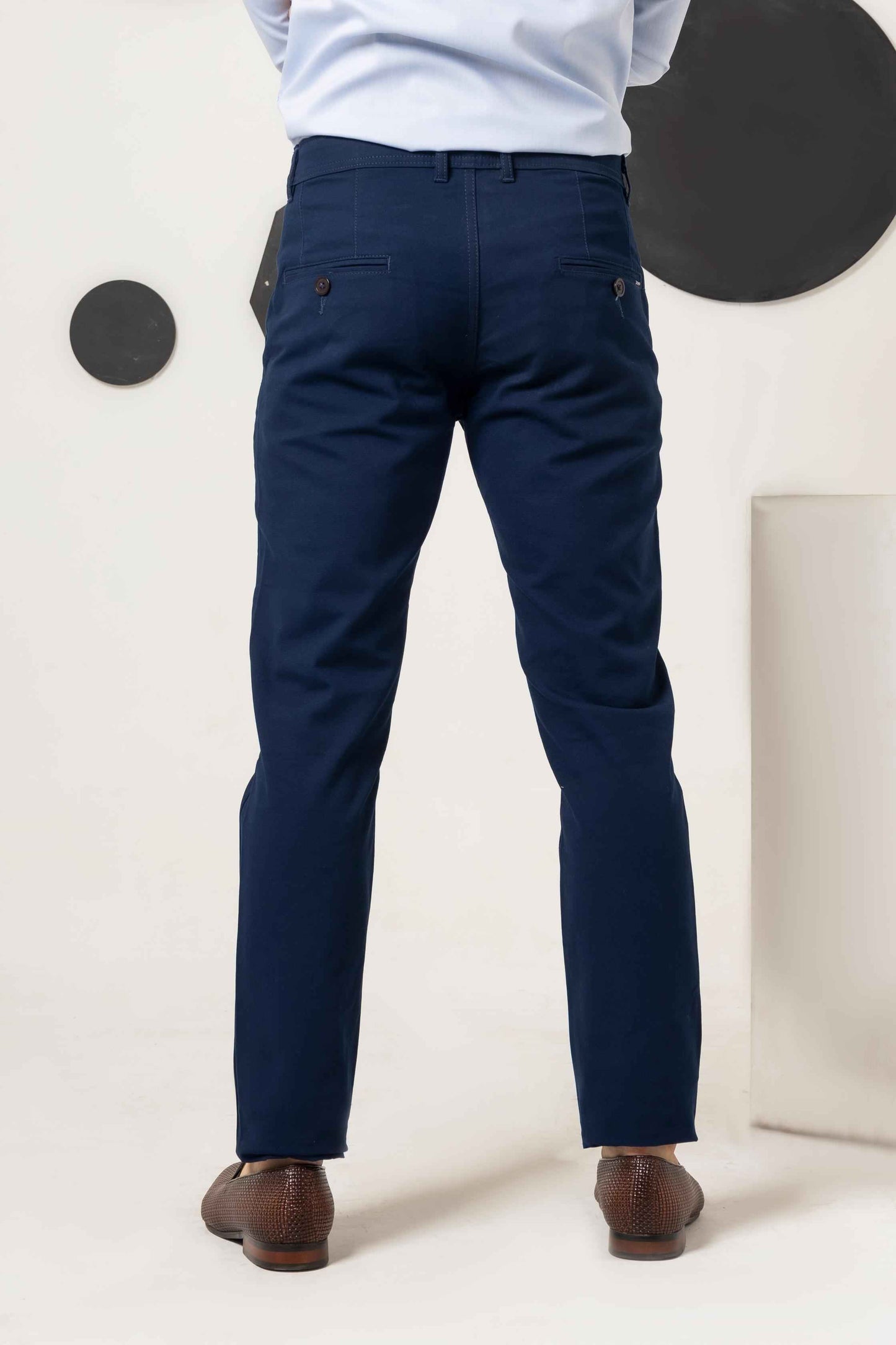 Desire Blue Cotton Pant Regular Fit