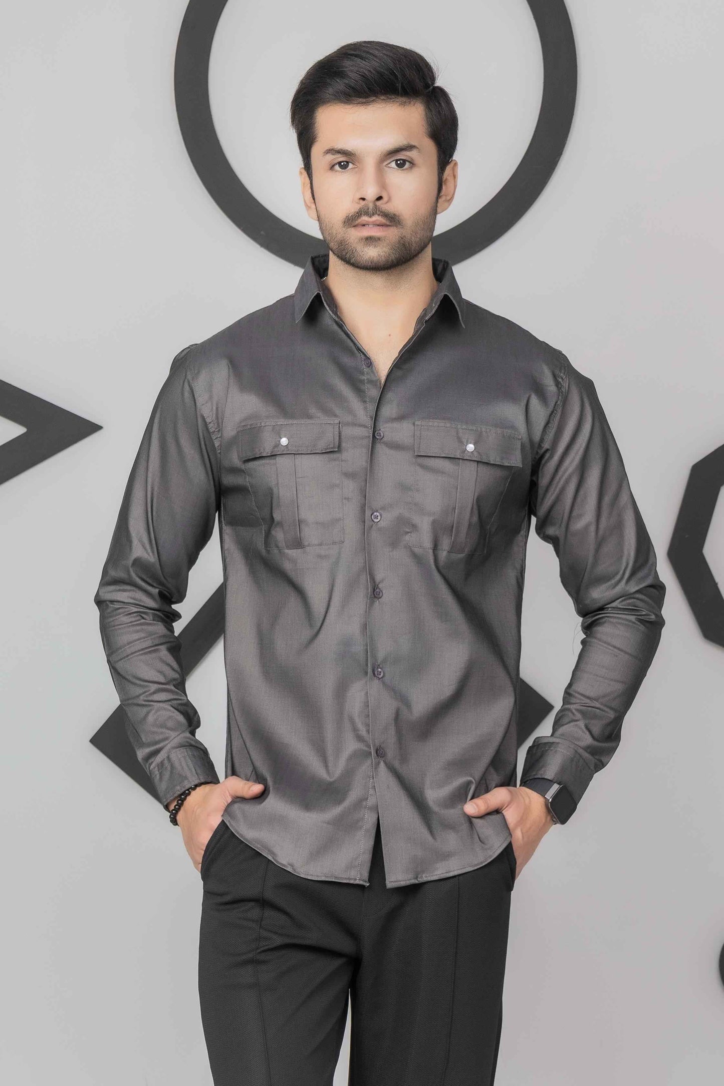 charcoal Grey Casual Shirt