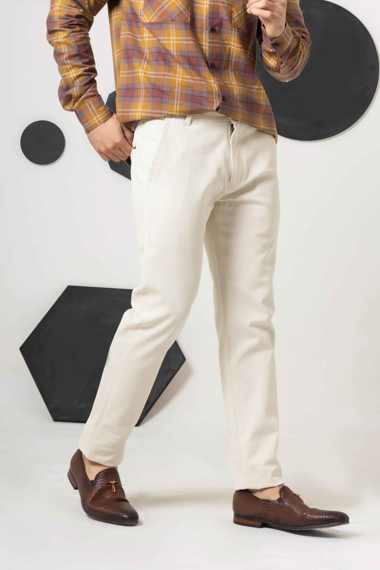 White Sapphire Regular Fit Cotton Pant