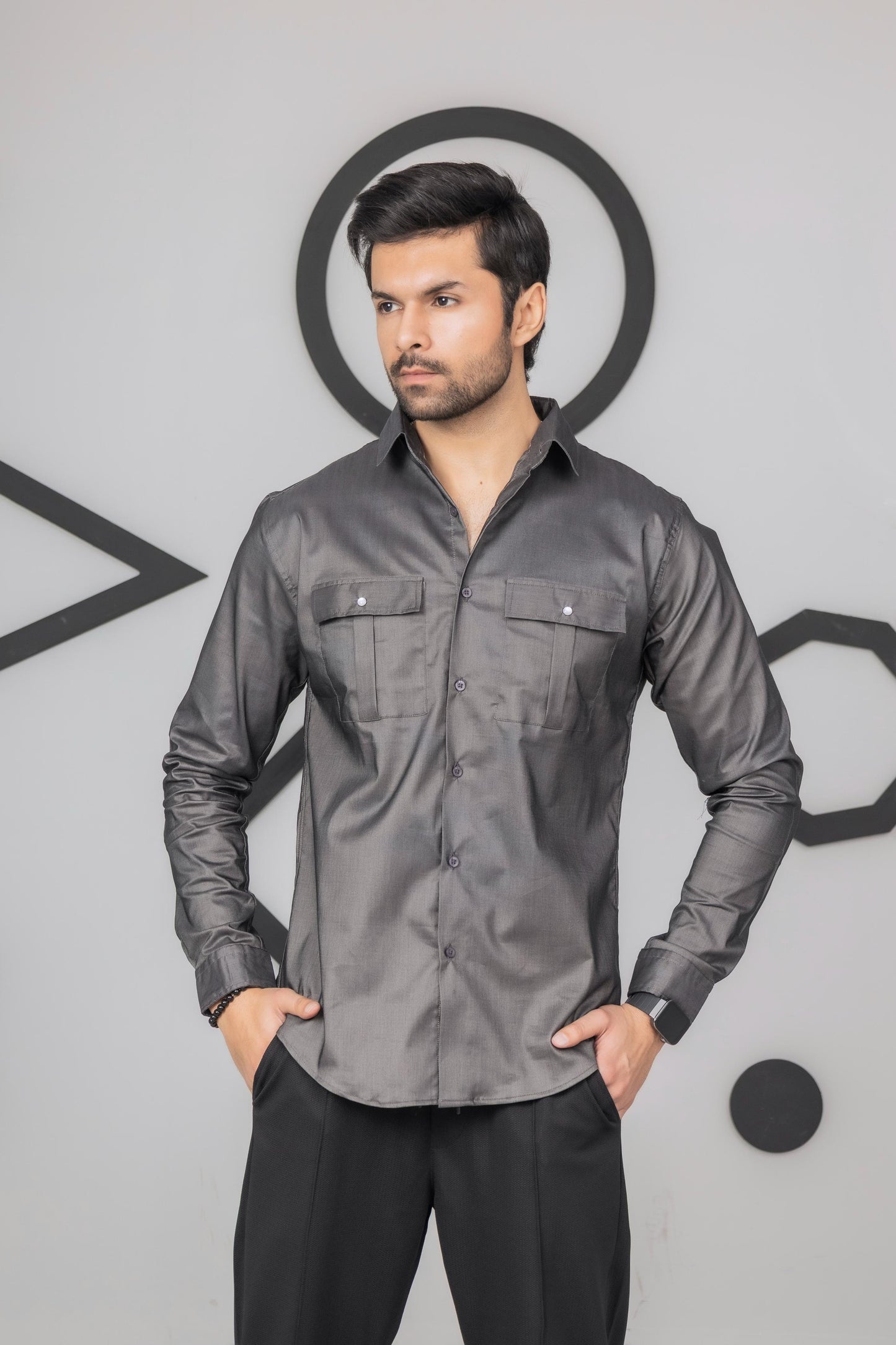 charcoal Grey Casual Shirt