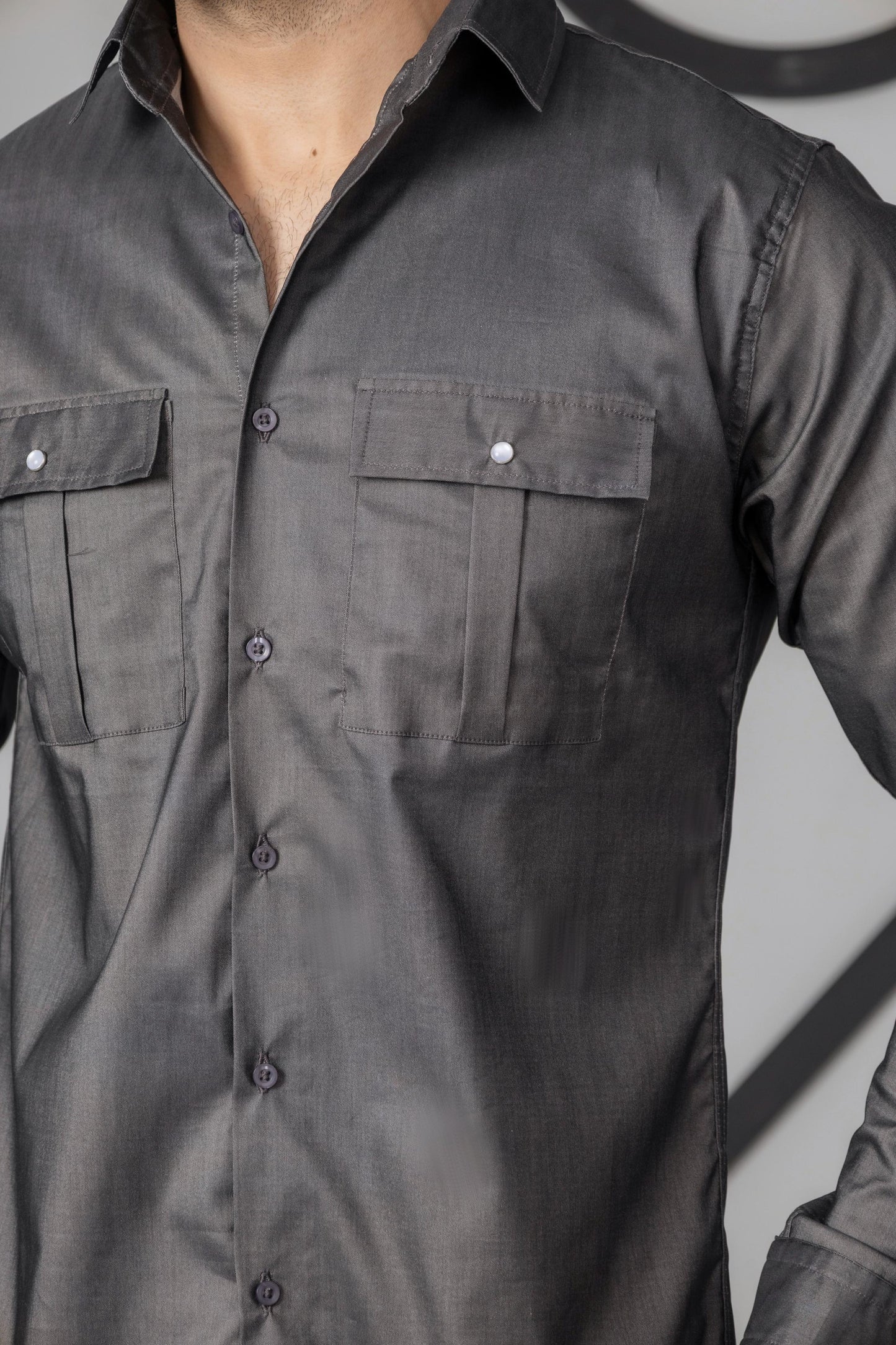charcoal Grey Casual Shirt