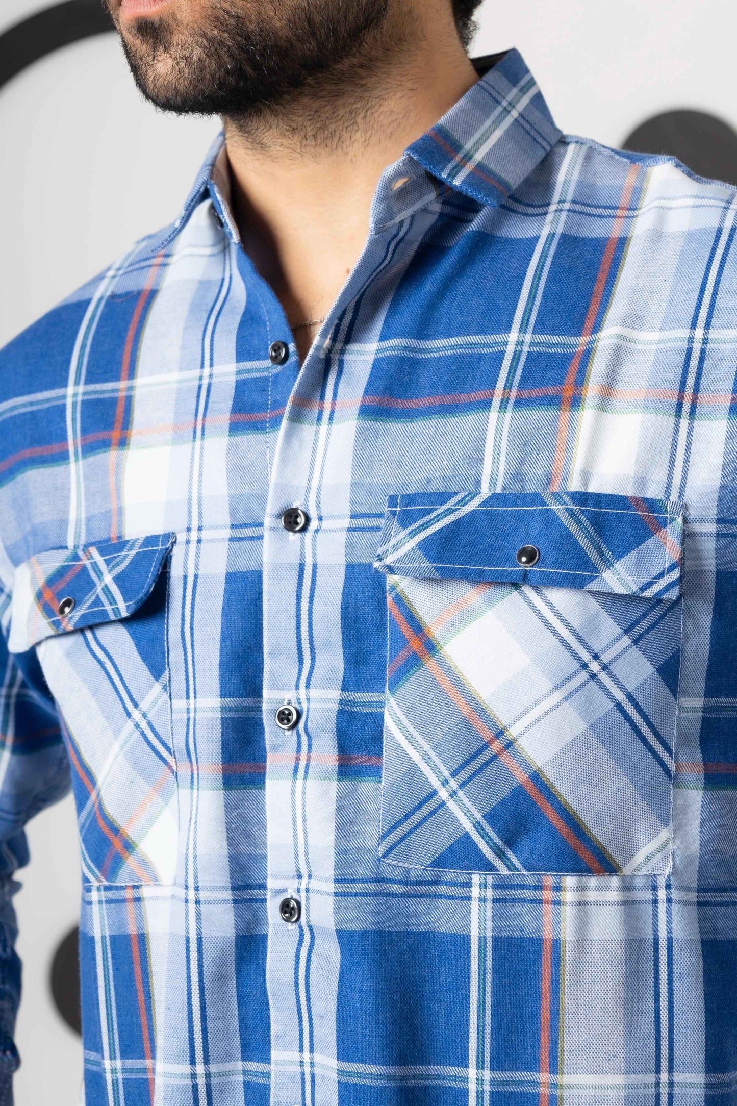 Phoenix Sky White Check Shirt