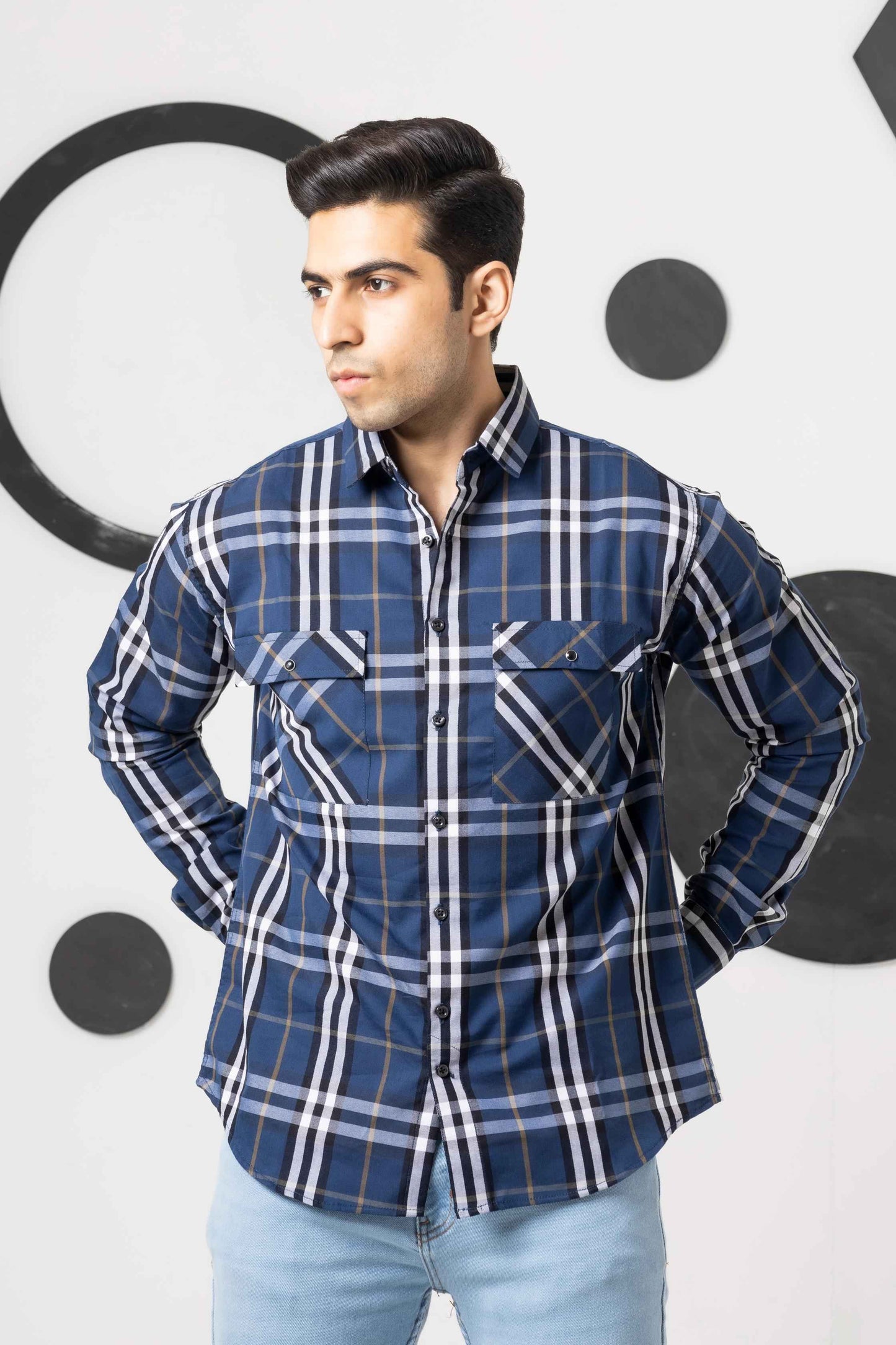 Saphire Blue Check Shirt