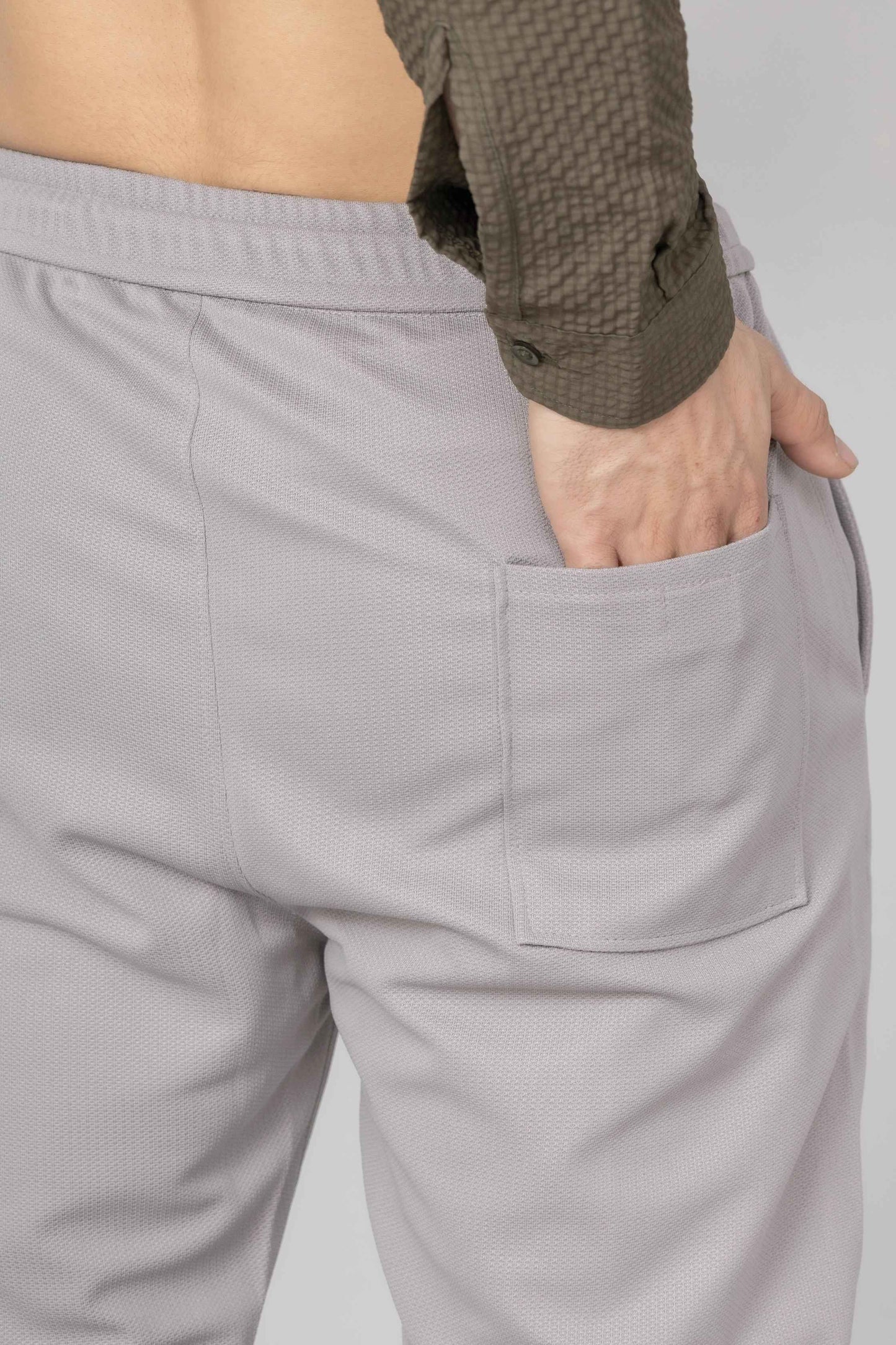 Light Grey Front Plated Trouser