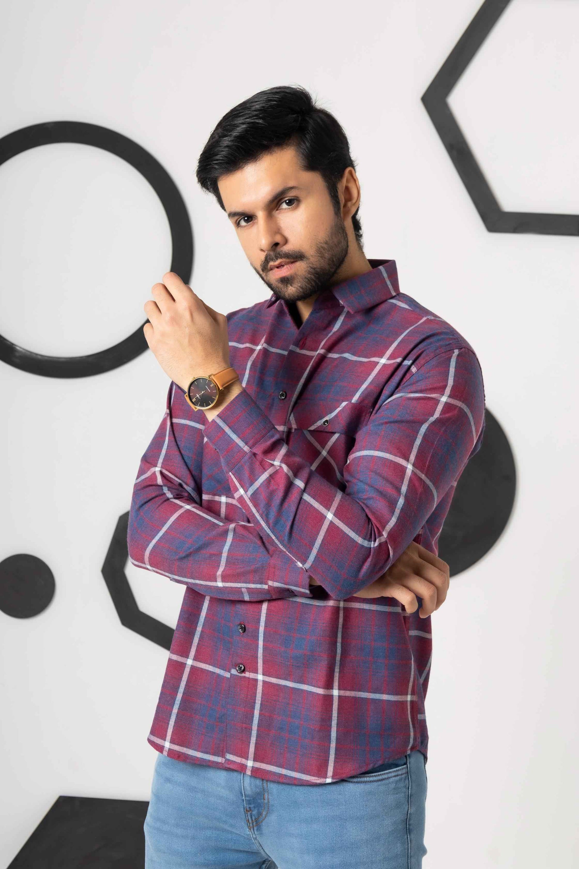 Pink Spinal Check Shirt