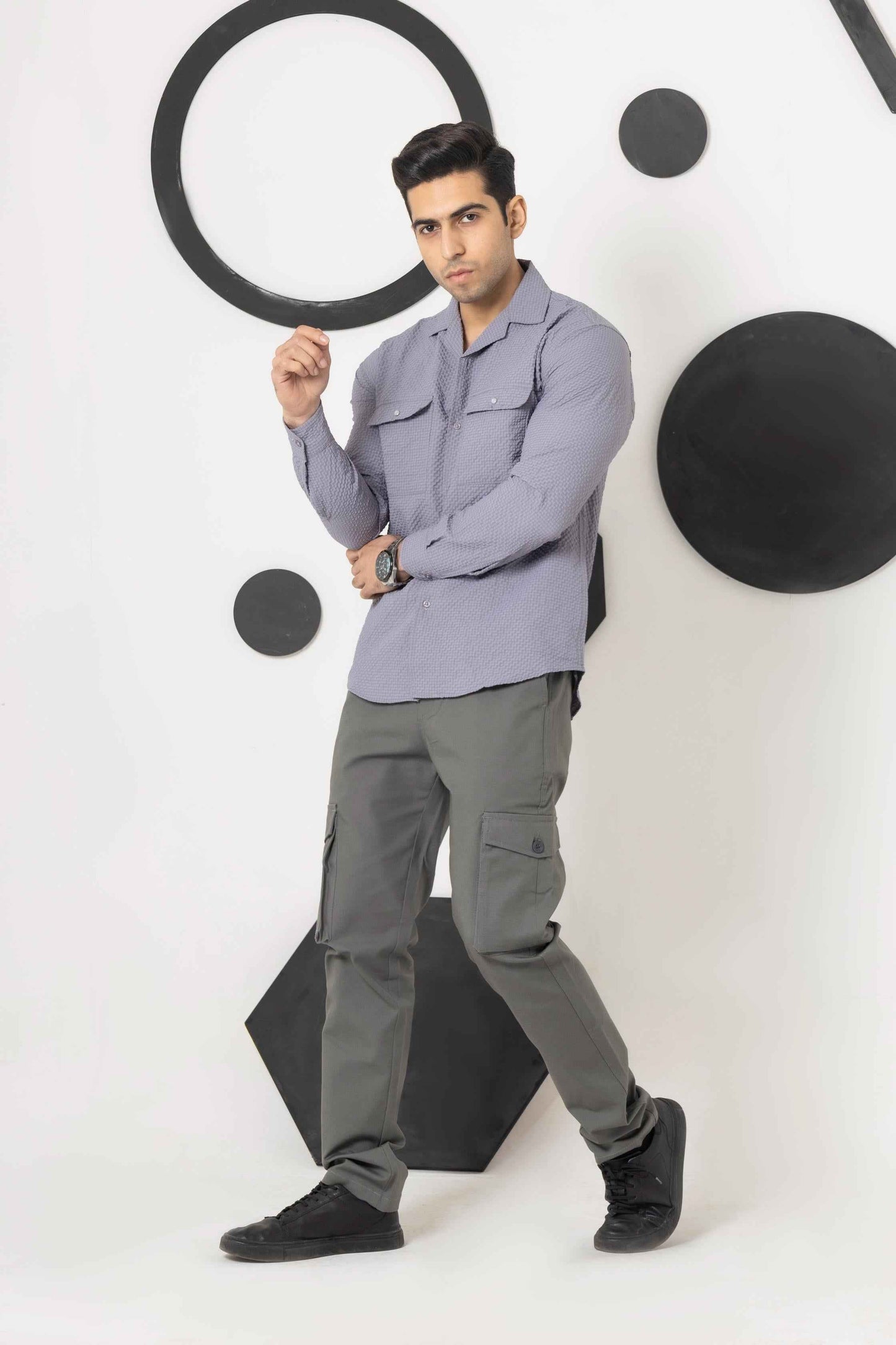 Agate Grey bubble Casual Shirt