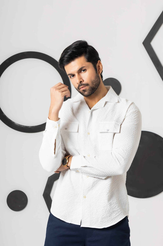Pearl White Casual Shirt