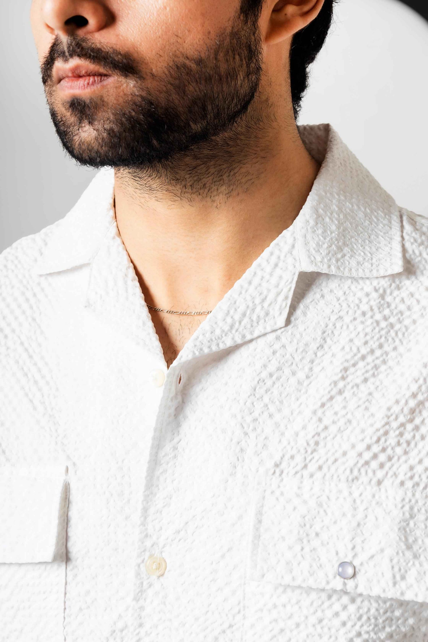 Pearl White Casual Shirt