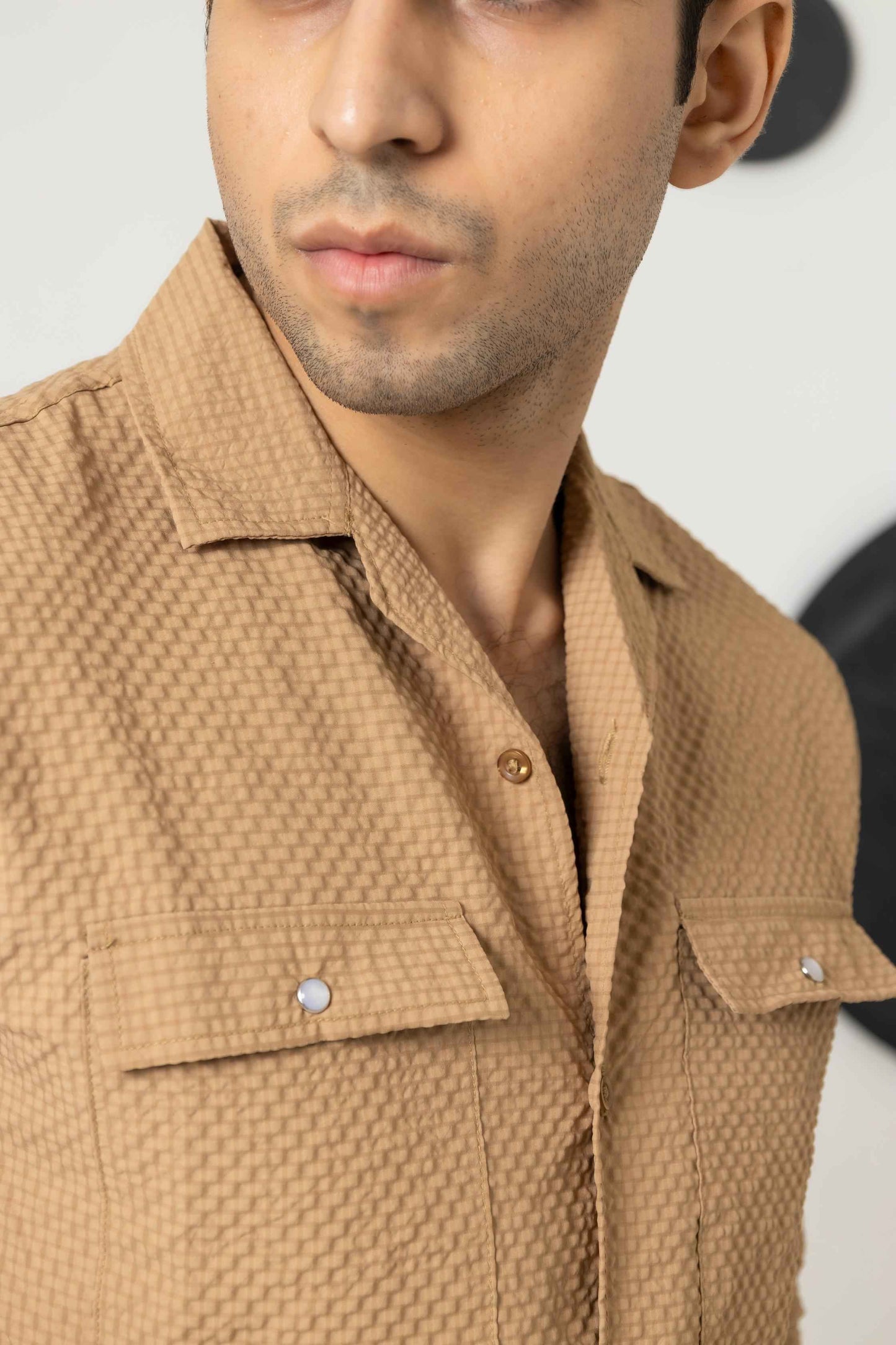 Carnelian Skin bubble Casual Shirt