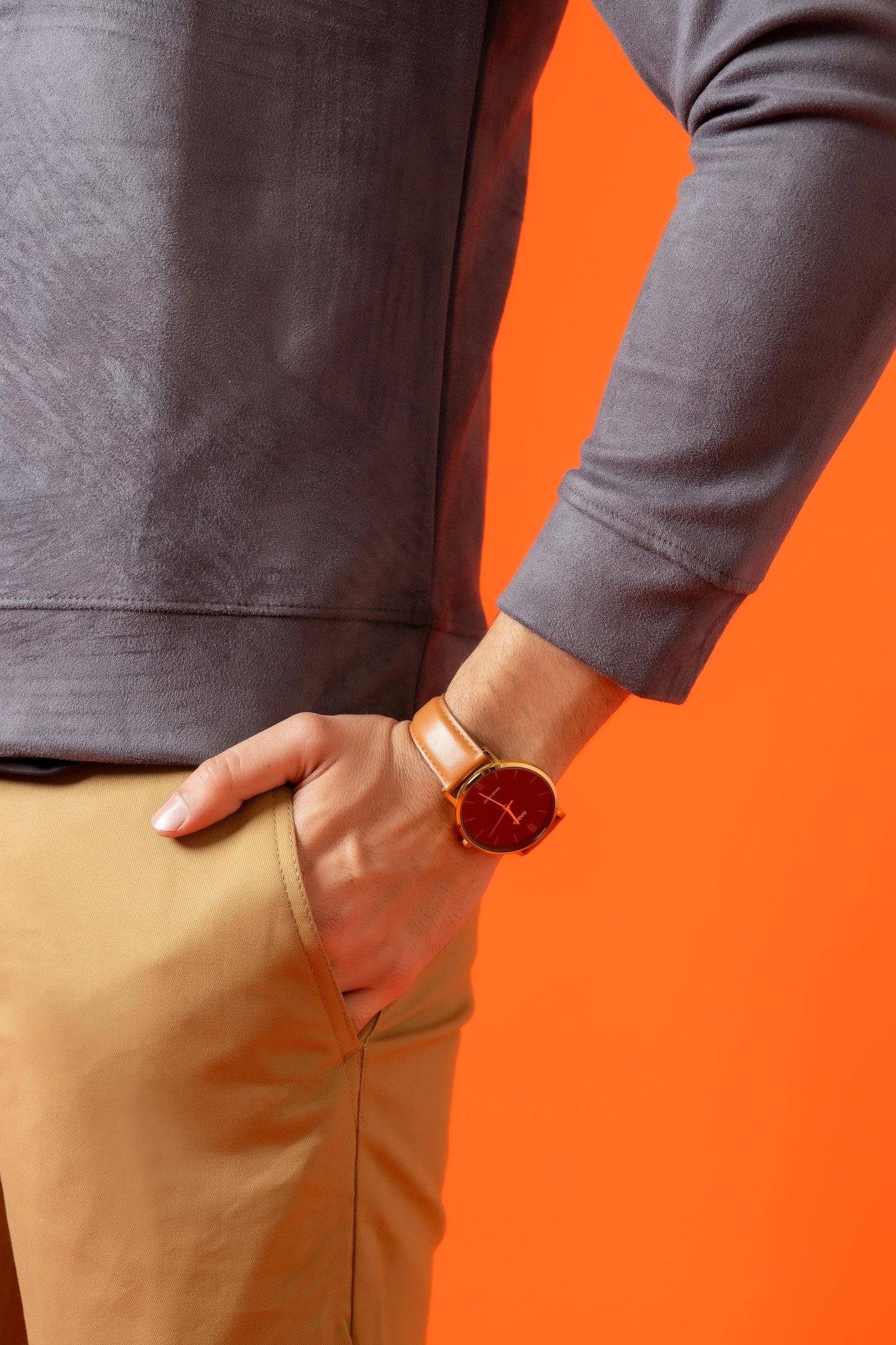 Golden Khaki Cotton Pant Regular Fit