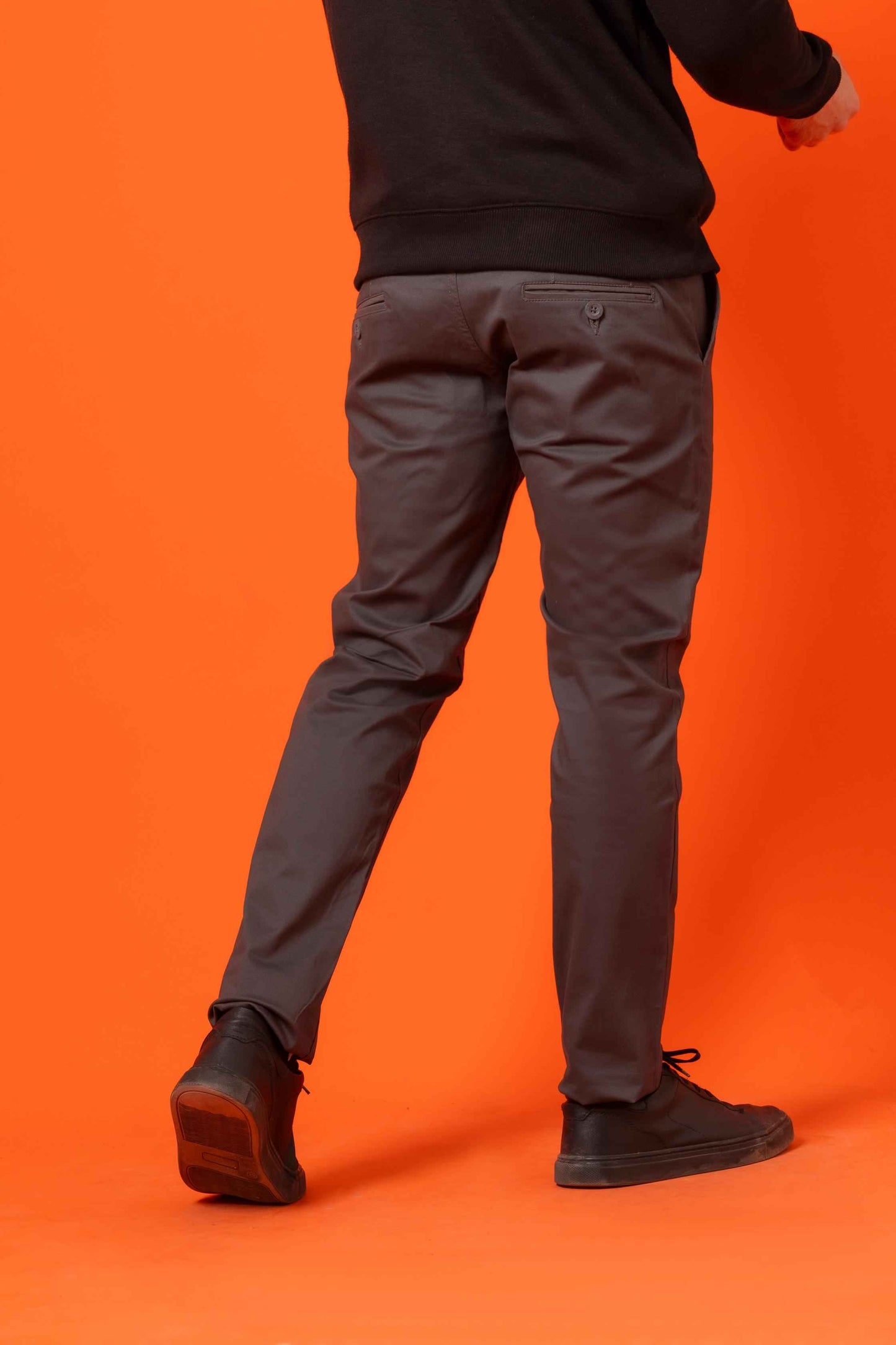 Charcoal Grey Cotton Pant Regular Fit