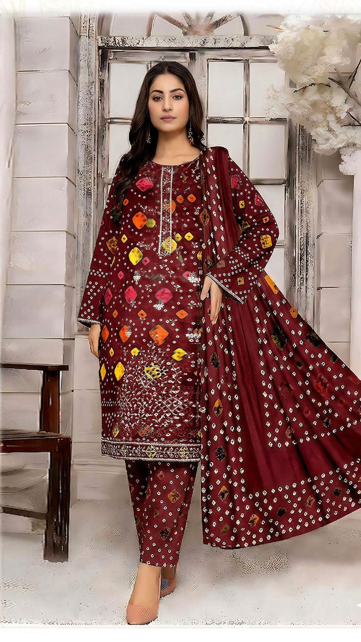Sapphire lawn collection suit with digital printed dupatta