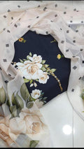 Unstitched floral lawn dress with matching trouser Pakistan