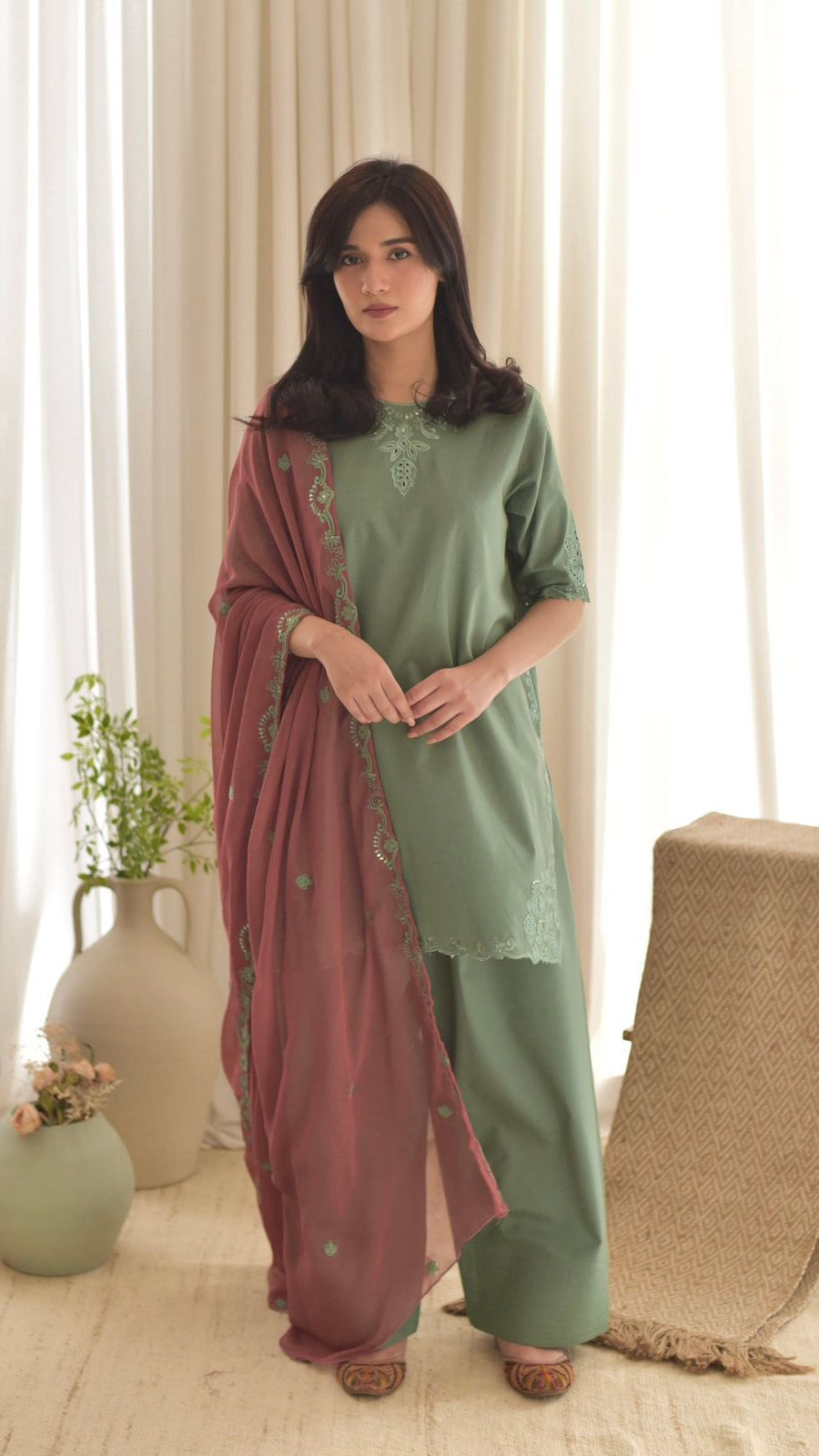 Afsarah 564 embroidered airjet lawn suit with chiffon dupatta