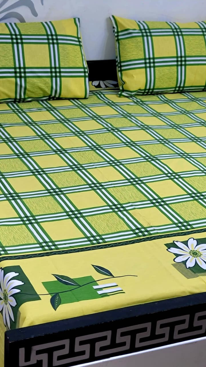 Soft breathable cotton bedsheet for home use