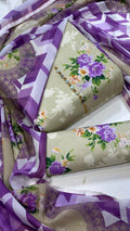 Digital printed Swiss lawn suit with chiffon dupatta floral design