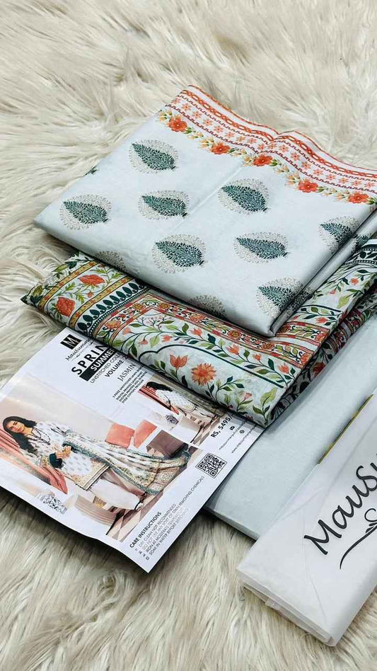 Mausammry Lawn 3PC Printed Suit with Voil Dupatta – Unstitched Summer Collection 2026