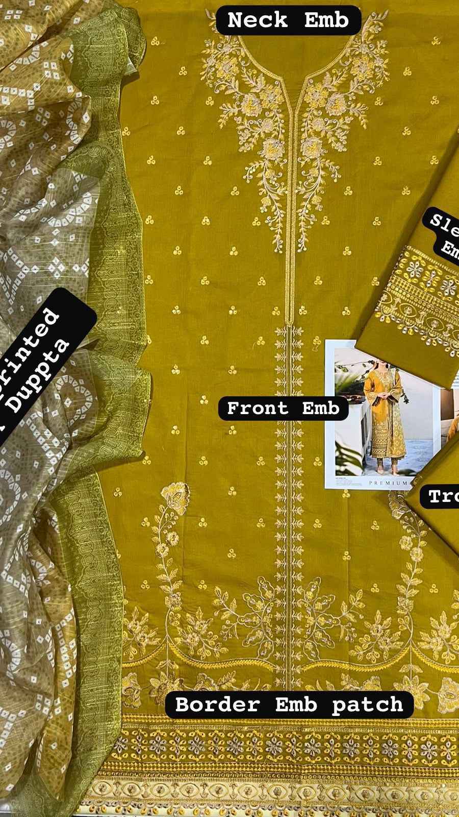 Qalamkar D-5121 Premium Lawn Digital Printed Slub Voile 3PC Suit with Embroidered Neckline – Unstitched Summer Collection