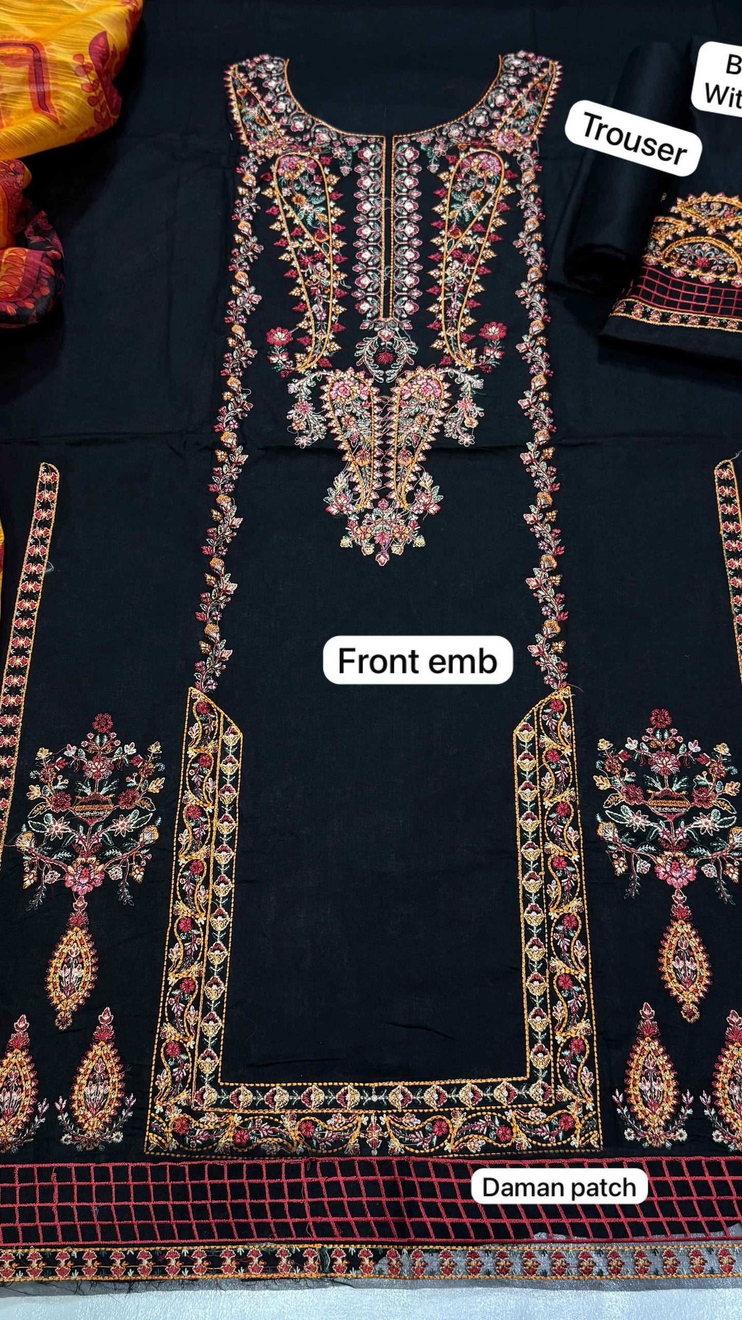 Usain Rehar D-1005 Premium Embroidered Lawn 3PC Suit with Monark Printed Dupatta – Unstitched
