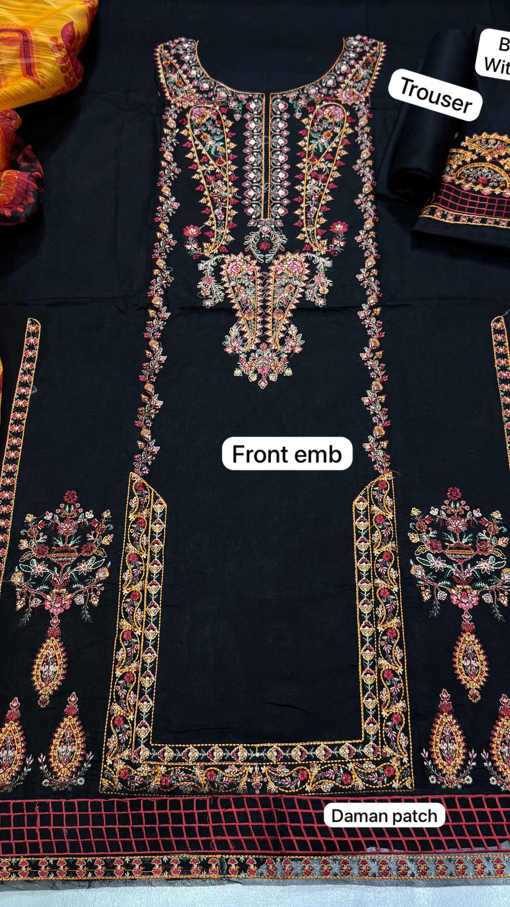 Usain Rehar D-1005 Premium Embroidered Lawn 3PC Suit with Monark Printed Dupatta – Unstitched